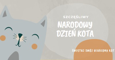 Szczęśliwego Narodowego Dnia Kota gray organic-simple