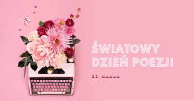 Kwitnące litery pink vintage-botanical