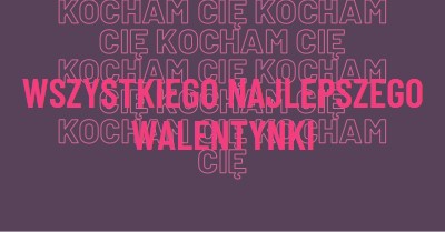 Kocham cię, walentynka purple modern-bold