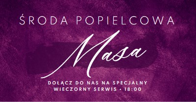 Środa Popielcowa Msza św. purple modern-simple