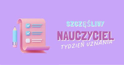 Tydzień uznania dla nauczycieli purple whimsical-color-block