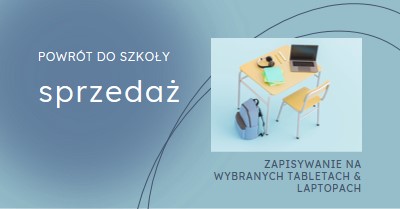 Powrót do sprzedaży w szkole blue modern-simple