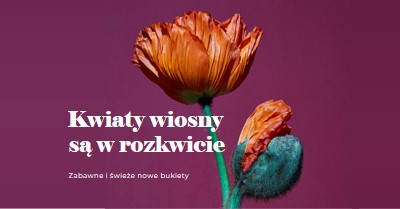 Świeże kwiaty purple modern-simple