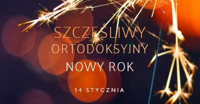 Szczęśliwego Prawosławnego Nowego Roku black modern-simple