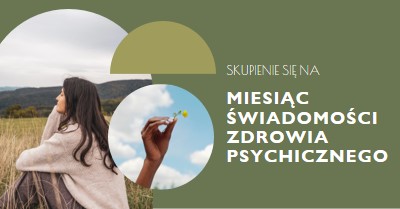 Skupienie się na zdrowiu psychicznym green modern-simple