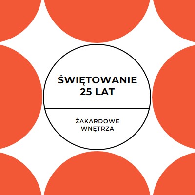 Świętowanie 25 lat orange modern-geometric-&-linear