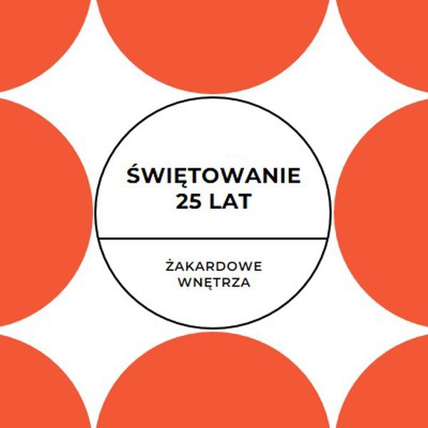 Świętowanie 25 lat orange modern-geometric-&-linear