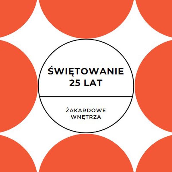 Świętowanie 25 lat orange modern-geometric-&-linear