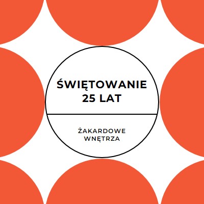 Świętowanie 25 lat orange modern-geometric-&-linear