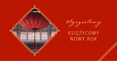 Obchody Księżycowego Nowego Roku red modern-simple