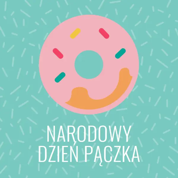 Yum it's National Donut Day blue modern-simple