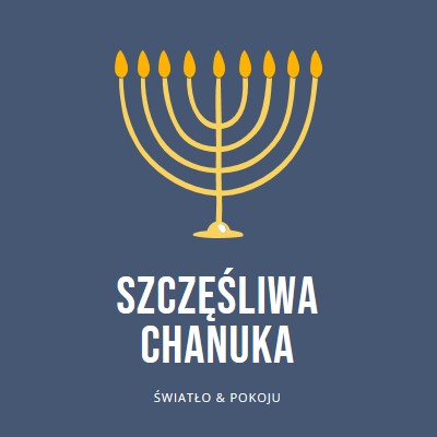 Chanuka Sameach blue modern-simple