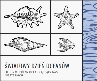 Szczęśliwego Światowego Dnia Oceanów white vintage-retro