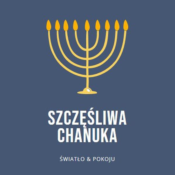 Chanuka Sameach blue modern-simple