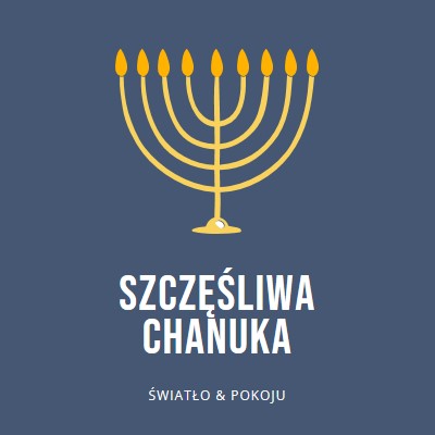 Chanuka Sameach blue modern-simple