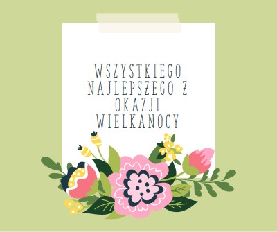 Kwiaty wielkanocy green whimsical-line