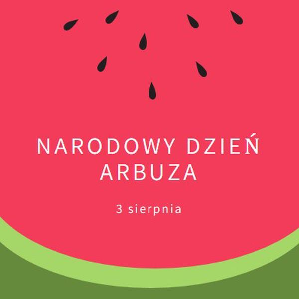 Narodowy Dzień Arbuza pink modern-simple