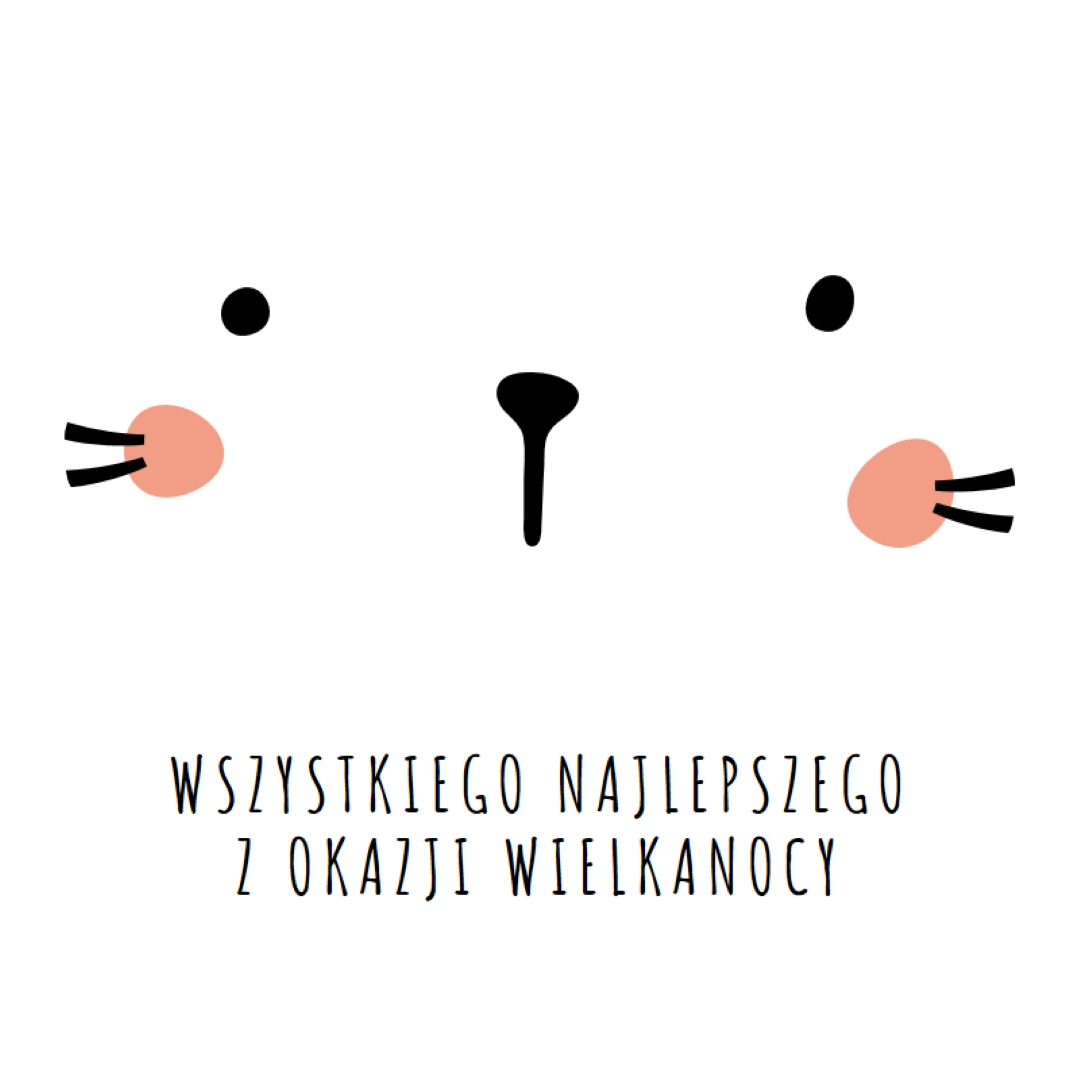 Szczęśliwa Wielkanoc, króliczek white whimsical-line
