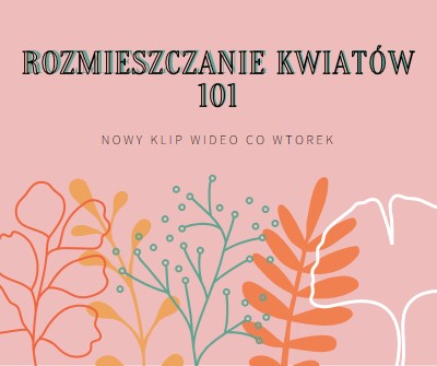 Zalotne kwiaty pink whimsical-line