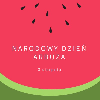 Narodowy Dzień Arbuza pink modern-simple