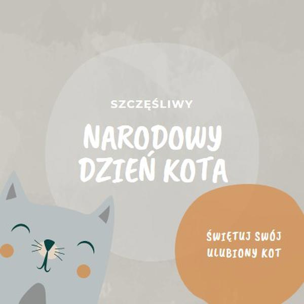 Szczęśliwego Narodowego Dnia Kota gray organic-simple