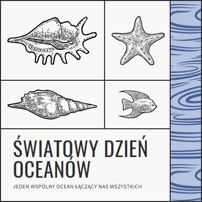 Szczęśliwego Światowego Dnia Oceanów white vintage-retro