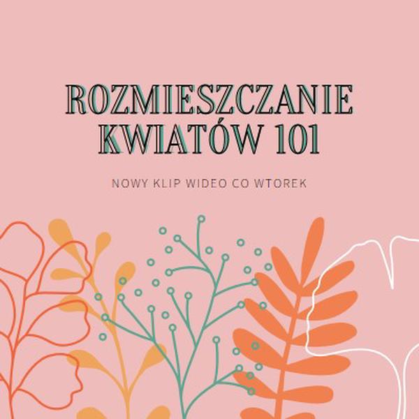 Zalotne kwiaty pink whimsical-line