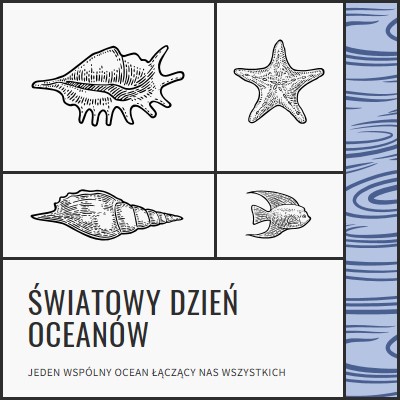 Szczęśliwego Światowego Dnia Oceanów white vintage-retro