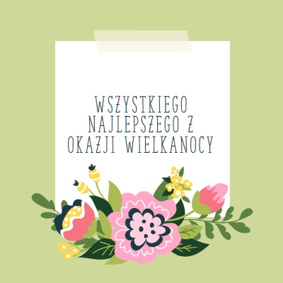 Kwiaty wielkanocy green whimsical-line