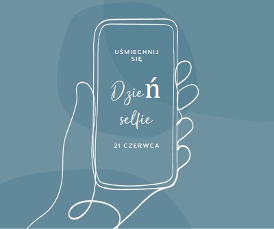 Pewność selfie blue whimsical-line