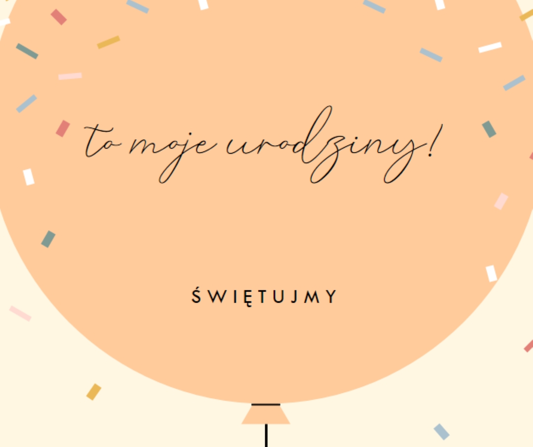 Świętujmy moje urodziny yellow whimsical-line