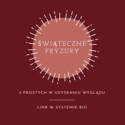 Świąteczne fryzury red organic-simple