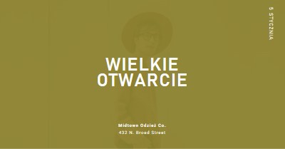 Wielkie otwarcie sklepu odzieżowe green modern-bold