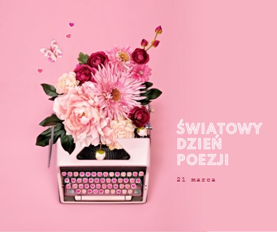 Kwitnące litery pink vintage-botanical