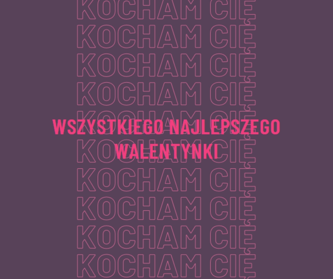 Kocham cię, walentynka purple modern-bold