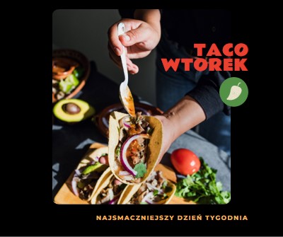 Taco wtorek black modern-simple