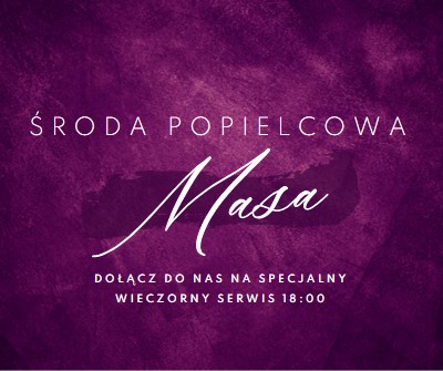 Środa Popielcowa Msza św. purple modern-simple