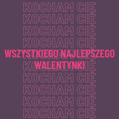 Kocham cię, walentynka purple modern-bold