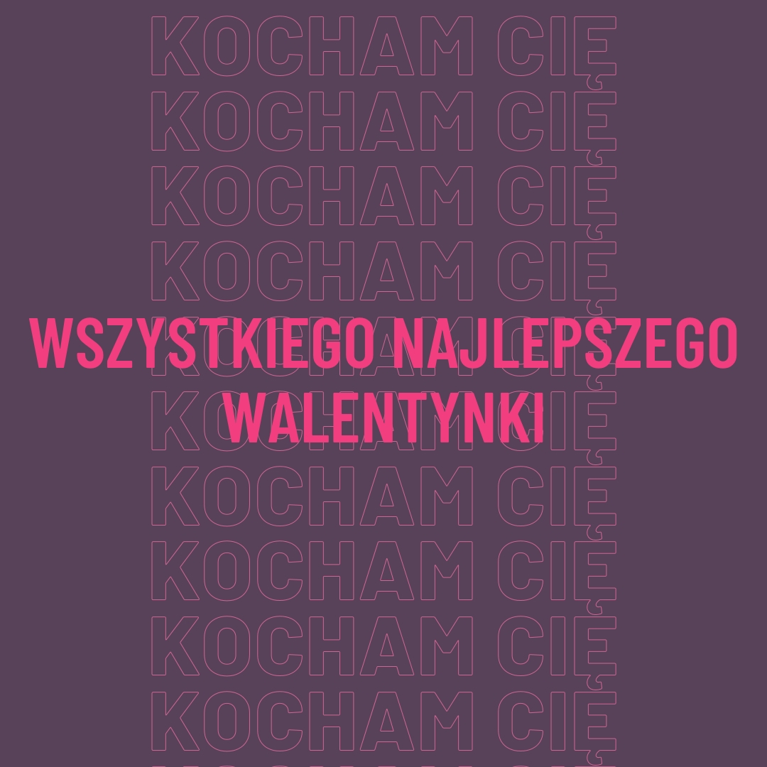 Kocham cię, walentynka purple modern-bold