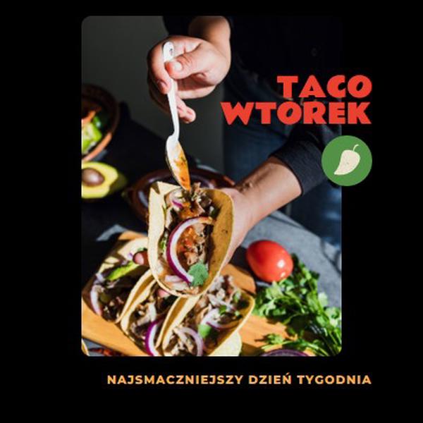 Taco wtorek black modern-simple