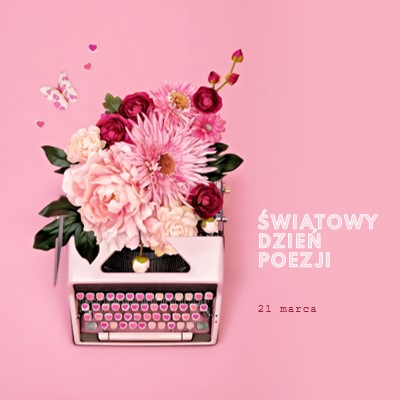 Kwitnące litery pink vintage-botanical