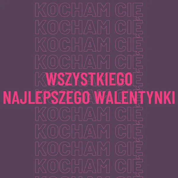Kocham cię, walentynka purple modern-bold