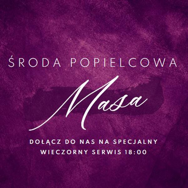 Środa Popielcowa Msza św. purple modern-simple