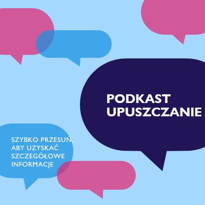 Podkast upuszcza się teraz blue modern-color-block