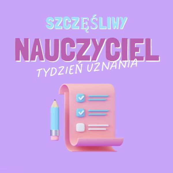 Tydzień uznania dla nauczycieli purple whimsical-color-block