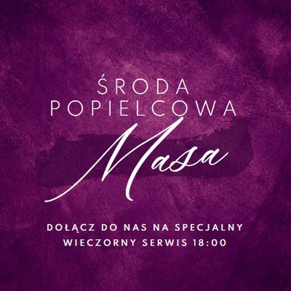 Środa Popielcowa Msza św. purple modern-simple