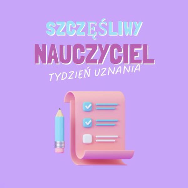 Tydzień uznania dla nauczycieli purple whimsical-color-block