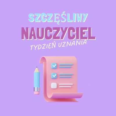 Tydzień uznania dla nauczycieli purple whimsical-color-block