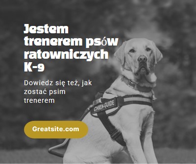 Jestem trenerem psów ratowniczych black modern-simple