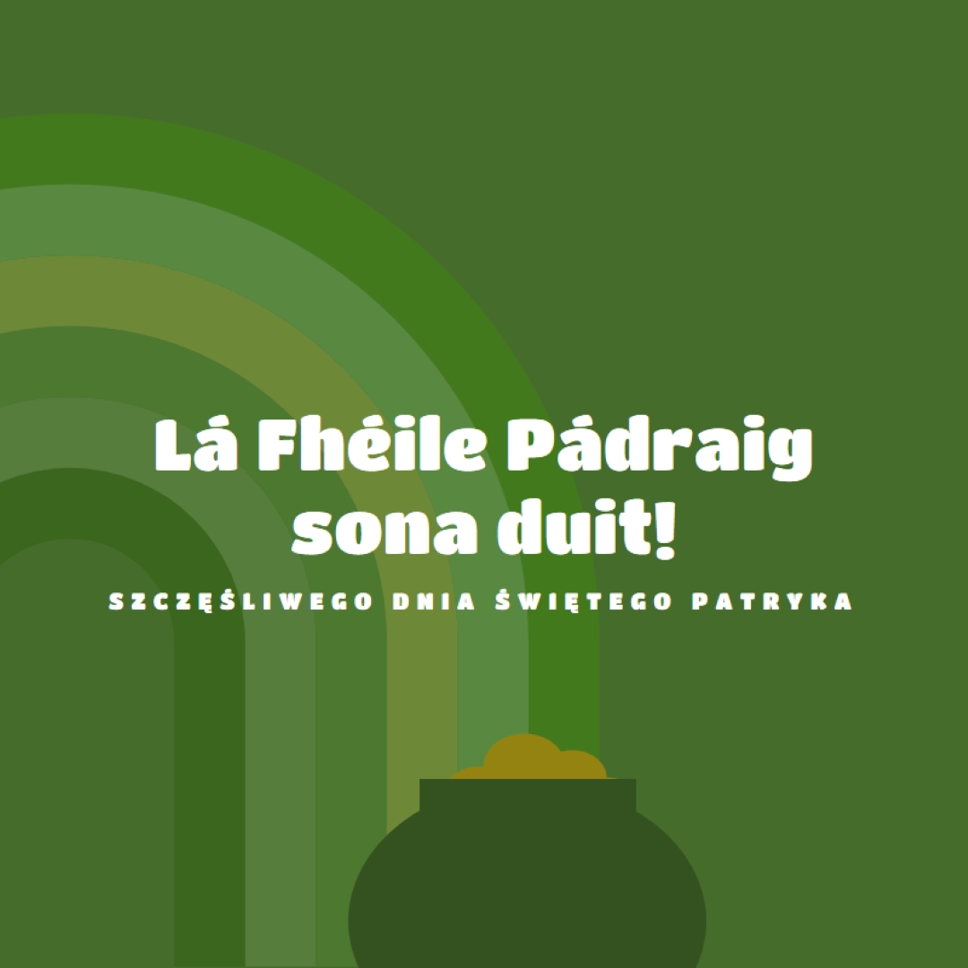 Szczęśliwego Dnia Świętego Patryka green vintage-retro